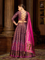 Monjolika Fashion Multi Colour Trendy Kanjivaram Jacquard Woven Work Lehenga Choli | Grocsy