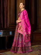 Monjolika Fashion Multi Colour Trendy Kanjivaram Jacquard Woven Work Lehenga Choli | Grocsy