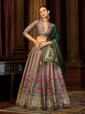 Monjolika Fashion Sea Green Trendy Kanjivaram Jacquard Woven Work Lehenga Choli | Grocsy