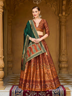 Monjolika Fashion Yellow Trendy Kanjivaram Jacquard Woven Work Lehenga Choli | Grocsy