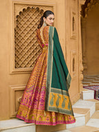 Monjolika Fashion Yellow Trendy Kanjivaram Jacquard Woven Work Lehenga Choli | Grocsy