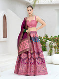 Monjolika Fashion Designer Lehenga Choli Jacquard Kanjivaram Silk In Pink | Grocsy