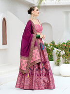 Monjolika Fashion Designer Lehenga Choli Jacquard Kanjivaram Silk In Pink | Grocsy