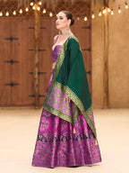 Monjolika Fashion Designer Lehenga Choli Jacquard Kanjivaram Silk In Purple | Grocsy