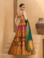 Monjolika Fashion Designer Lehenga Choli Jacquard Kanjivaram Silk In Yellow | Grocsy