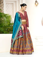 Monjolika Fashion Red Kanjivaram Jacquard Designer Lehenga Choli For Ceremonial | Grocsy