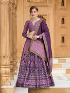 Monjolika Fashion Lavender Kanjivaram Jacquard Designer Lehenga Choli For Ceremonial | Grocsy