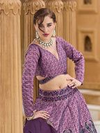 Monjolika Fashion Lavender Kanjivaram Jacquard Designer Lehenga Choli For Ceremonial | Grocsy