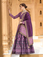 Monjolika Fashion Lavender Kanjivaram Jacquard Designer Lehenga Choli For Ceremonial | Grocsy
