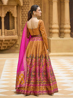 Monjolika Fashion Yellow Kanjivaram Jacquard Designer Lehenga Choli For Ceremonial | Grocsy