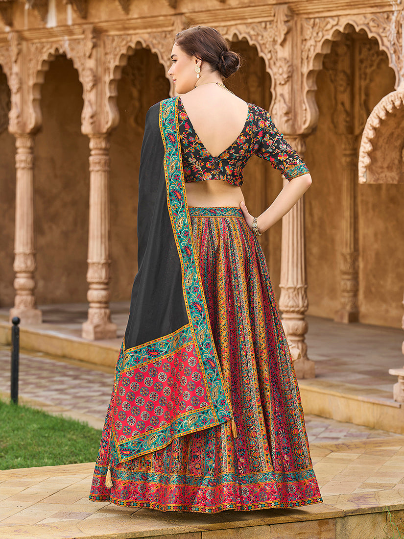 Monjolika Fashion Multi Color Jacquard Designer Lehenga Choli For Festival | Grocsy