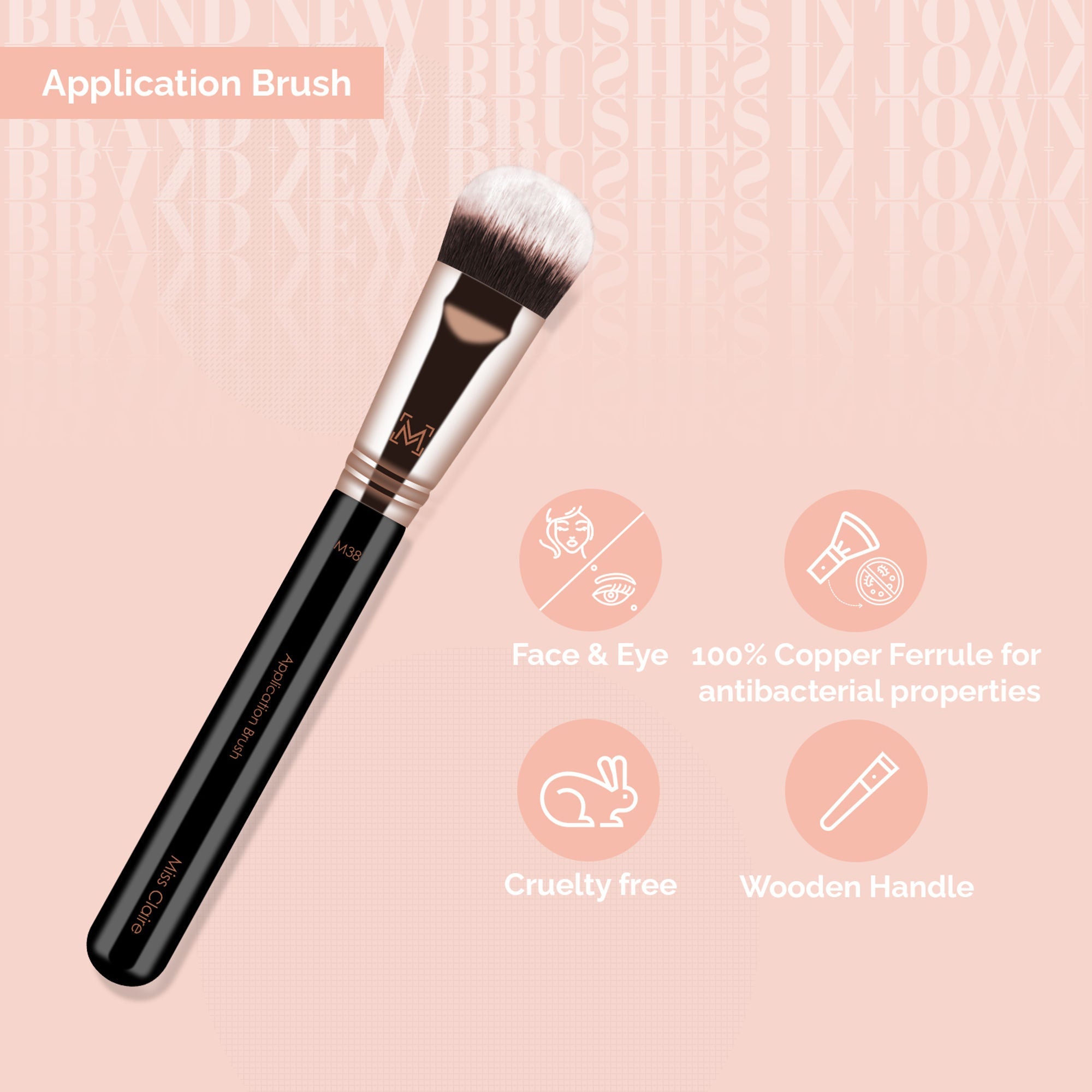 Miss Claire M38 - Application Brush - Rose Gold | Grocsy
