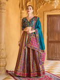 Monjolika Fashion Turquoise Color Jacquard Designer Lehenga Choli For Festival | Grocsy