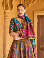 Monjolika Fashion Turquoise Color Jacquard Designer Lehenga Choli For Festival | Grocsy