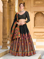 Monjolika Fashion Black Color Jacquard Designer Work Lehenga Choli For Ceremonial | Grocsy