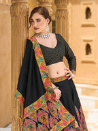 Monjolika Fashion Black Color Jacquard Designer Work Lehenga Choli For Ceremonial | Grocsy