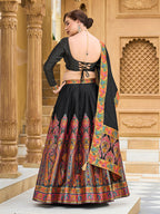 Monjolika Fashion Black Color Jacquard Designer Work Lehenga Choli For Ceremonial | Grocsy
