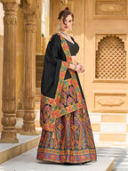 Monjolika Fashion Black Color Jacquard Designer Work Lehenga Choli For Ceremonial | Grocsy