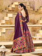 Monjolika Fashion Wine Color Jacquard Designer Work Lehenga Choli For Ceremonial | Grocsy