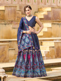 Monjolika Fashion Charming Navy Blue Color Jacquard Lehenga Choli With Dupatta | Grocsy