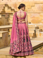 Monjolika Fashion Charming Pink Color Jacquard Lehenga Choli With Dupatta | Grocsy
