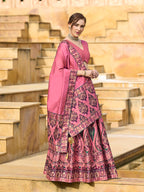 Monjolika Fashion Charming Pink Color Jacquard Lehenga Choli With Dupatta | Grocsy