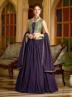Monjolika Fashion Designer Lehenga Choli Crush Silk In Wine | Grocsy