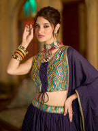 Monjolika Fashion Designer Lehenga Choli Crush Silk In Wine | Grocsy