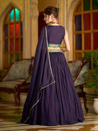 Monjolika Fashion Designer Lehenga Choli Crush Silk In Wine | Grocsy