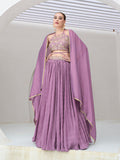 Monjolika Fashion Lavender Festive Look With Silk Crush Lehenga Choli | Grocsy
