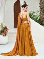 Monjolika Fashion Mustard Festive Look With Silk Crush Lehenga Choli | Grocsy
