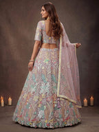 Tulsi Art Dazzling Lavender Sequins Net Wedding Wear Lehenga Choli | Grocsy