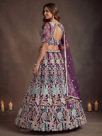 Tulsi Art Awesome Wine Sequins Net Reception Wear Lehenga Choli With Dupatta | Grocsy