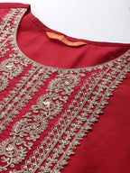 Indo Era Ethnic Motifs Embroidered Sequinned Liva Kurta With Trousers & Dupatta | Grocsy