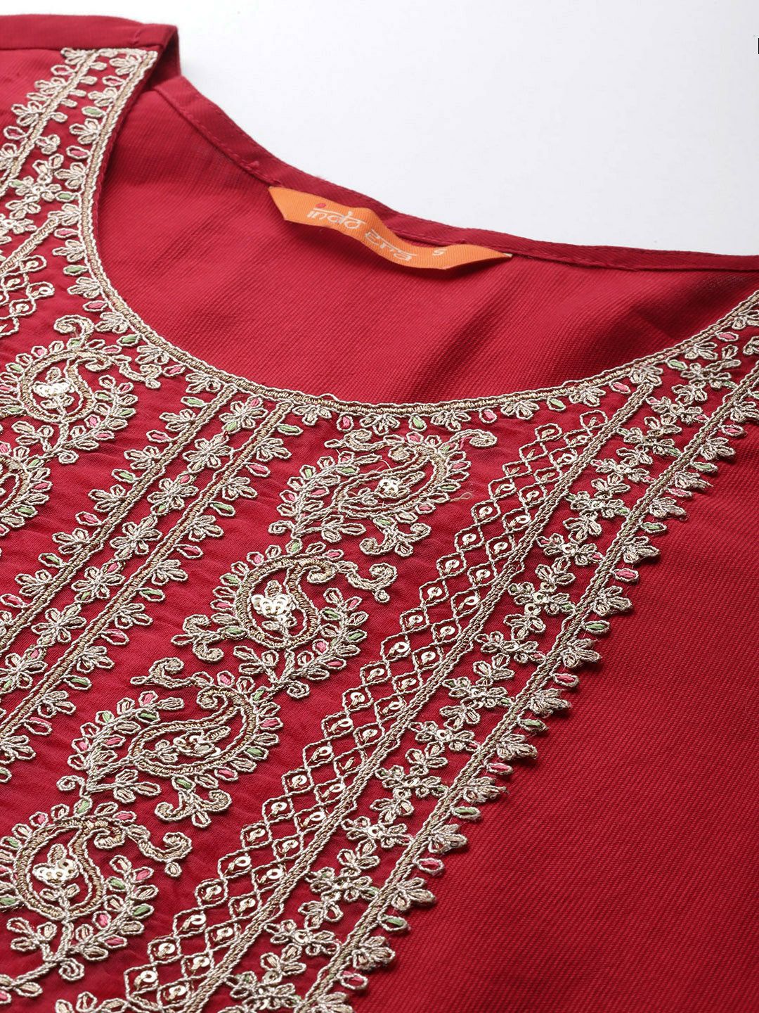 Indo Era Ethnic Motifs Embroidered Sequinned Liva Kurta With Trousers & Dupatta | Grocsy