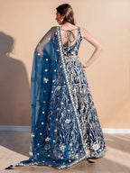 Tulsi Art Astonishing Blue Sequins Net Party Wear Lehenga Choli With Dupatta | Grocsy