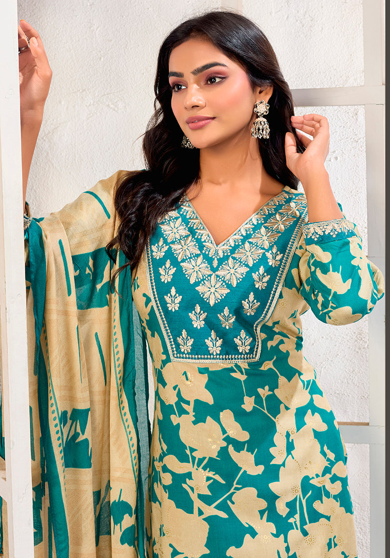 Monjolika Fashion Dark Grey Chanderi Silk Embroidered Work Party Pant Style Suit | Grocsy