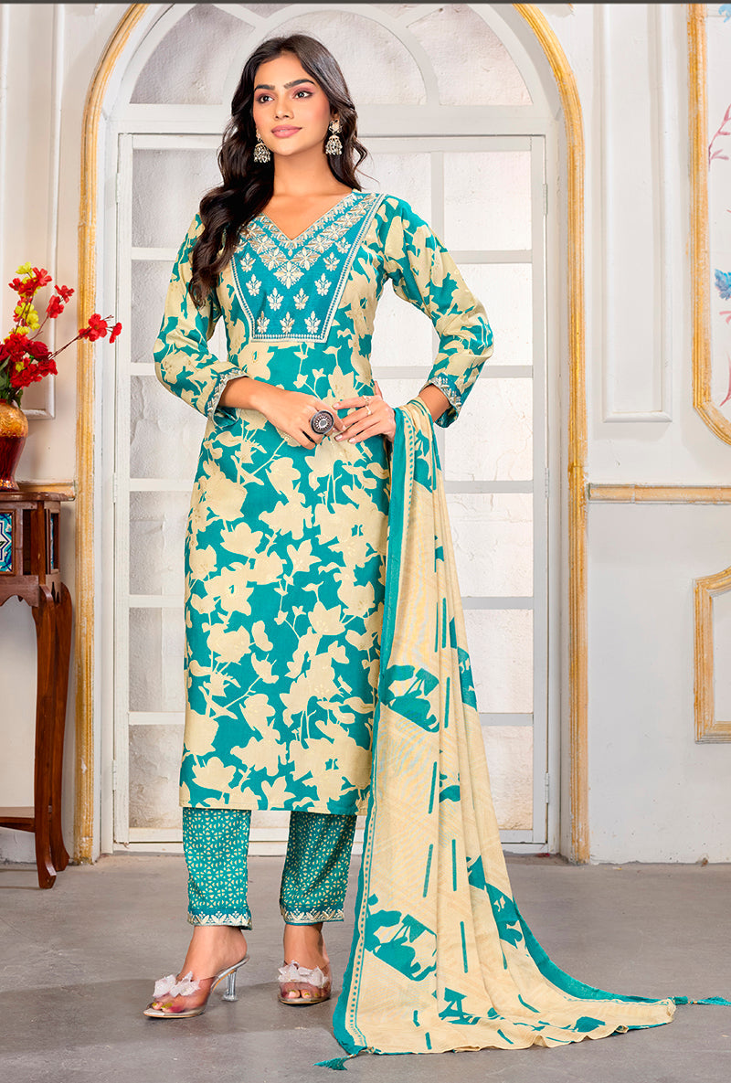 Monjolika Fashion Dark Grey Chanderi Silk Embroidered Work Party Pant Style Suit | Grocsy