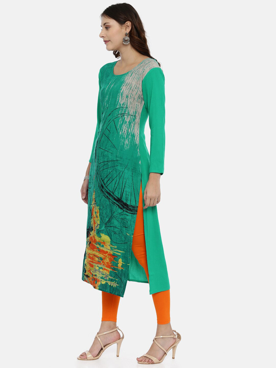 Souchii Women Green Printed Kurta | Grocsy