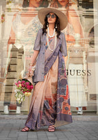 Monjolika Fashion Multi Colour Silk Blend Digital Print Casual Classic Saree | Grocsy