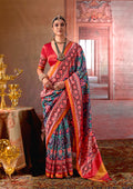 Monjolika Fashion Multicolor Silk Blend Patola Print Saree for Wedding & Festive Wear | Grocsy