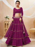 Tulsi Art Gorgeous Purple Leheriya Printed Georgette Festival Wear Lehenga Choli | Grocsy