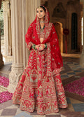 Monjolika Fashion Red Khatli Embroidered Silk Blend Bridal Lehenga Choli | Grocsy