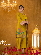 Yufta Green Pakistani Style Kurta Dupatta Set | Grocsy