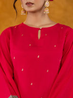 Yufta Pink Pakistani Style Kurta Dupatta Set | Grocsy