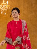 Yufta Pink Pakistani Style Kurta Dupatta Set | Grocsy