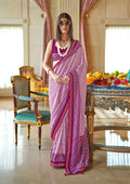 Monjolika Fashion Magenta Printed Silk Blend Party Contemporary Saree | Grocsy