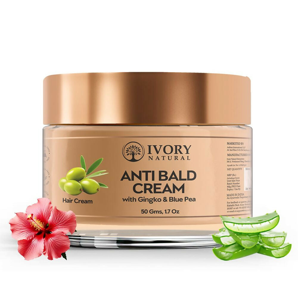 Ivory Natural Bald Cream For Hair For Stimulate Growth Of Hair, Avoid Thinning | Grocsy