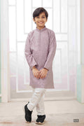 Raivat Ethnic Art Silk Embroidery Work Kids Kurta Pajama In Lilac Colour | Grocsy