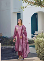 Pramukh Fab Dust Pink Color Rayon Kurta Set | Grocsy